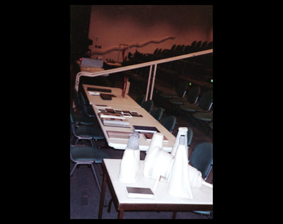 Table Exhibit in the Ruth Chapman Theater for Rhythm, Verse, and Composition, installation view