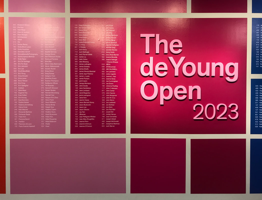 The de Young Open entrance to opening exhibition