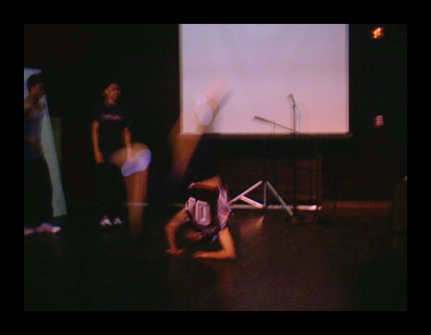 Binly Phownsily with Eastlake B-boy Crew break dance performance “Illest Happiness” in the Black Box theater